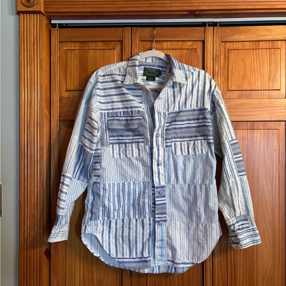 Ralph LaurenBlue Striped Women’s Button Down Shirt